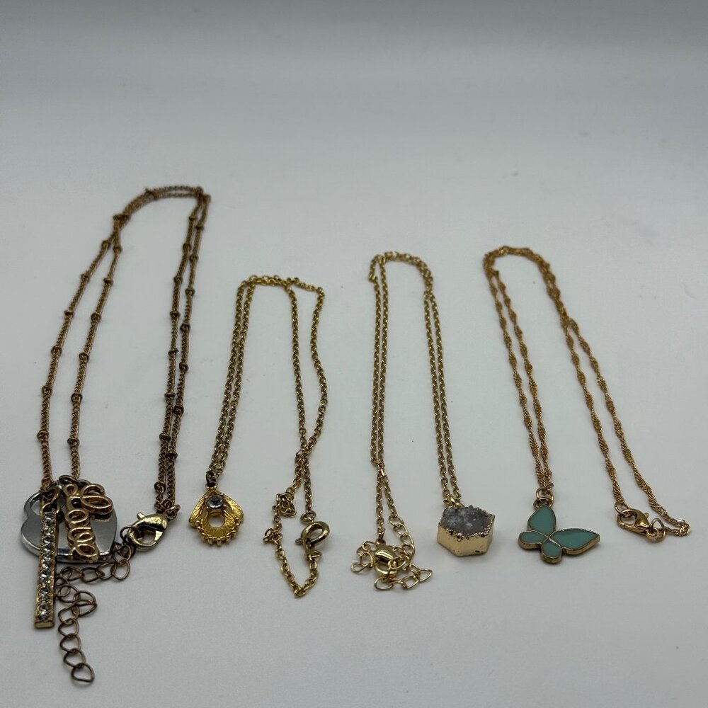 4 GOLD chain necklaces